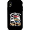 Siamese Cat Mom Book Lover Reading Custodia per iPhone X/XS Mamma siamese amante dei libri Solo un altro capitolo con il mio gatto