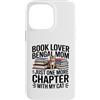 Bengal Cat Book Lover Reading Mom Life Custodia per iPhone 14 Pro Max Book Lover Bengala Mom Just One More Chapter Cat