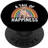 Labrador Retriever Puppy Lover PS A Tail of Happiness Labrador Retriever Retro Rainbow PopSockets PopGrip Adesivo