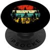 Nature Lover Outdoor Forest Wildlife Tre Alberi di paesaggio della fauna selvatica amante all'aperto della natura della foresta retrò PopSockets PopGrip Adesivo