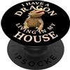 Bearded Dragons Design Pop Bearded Dragon Dragon Pogona Barbata Lizard on Black PopSockets PopGrip Adesivo
