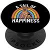 German Shepherd Puppy Lover PS A Tail of Happiness Pastore Tedesco Retro Rainbow PopSockets PopGrip Adesivo