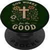 Faith & Purpose Christian Collective Dio lavora per la buona fede cristiana Croce Fiori PopSockets PopGrip Adesivo