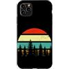 Nature Lover Outdoor Forest Wildlife Tre Custodia per iPhone 11 Pro Max Retro Foresta Natura Alberi All'aperto Wildlife Boschi Escursioni