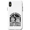 Book Mom Night Reader Quiet Reading Love Custodia per iPhone X/XS Libro per lettori notturni Mom Quiet Nights Deep Stories