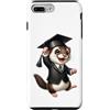 Smart Ferret Designs Custodia per iPhone 7 Plus/8 Plus Carino Ferret Laureato Accademico Studente Celebrazione