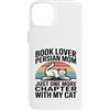 Persian Cat Mom Reading Book Lover Custodia per iPhone 14 Plus Mamma persiana amante dei libri Solo un altro capitolo con il mio gatto