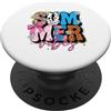 Sunny Season Style Retro Summer Vibes Floreale Mucca Stampa Leopard Dot PopSockets PopGrip Adesivo