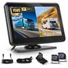 VECHTEL Monitor per auto IPS 7'' con 2 Telecamere, Kit Telecamera Posteriore con DVR Impermeabile IP68 Visione Notturna Supergrandangolo Linea di Retromarcia, Cavo da 5M/15M, 9-32V per Camper Camion