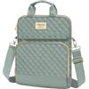 MOSISO 12,9 pollici Custodia Tablet per iPad Pro 13 M4&iPad Air 13 M3 M2,iPad Pro 12.9 M2 M1 6/5,Surface Laptop Go 12.4,Galaxy Tab S8+/S9+ 12.4, Borsa Square Quilted Carry con 2 Tasche, Verde Antico