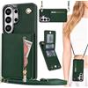 Fofvccv Cover per Samsung Galaxy S26 Ultra con Cordino - ZP Verde | Custodia A Libro In Pelle Flip Cerniera con Porta Carte Supporto Blocco RFID Custodia Portafoglio per Samsung S26 Ultra