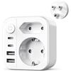 grestar 6 IN 1 Adattatore Sudafrica, 3300W Adattatore Presa Sudafrica con 2 USB C&2 USB A (3.4A 17W),Adattatore di Viaggio Tipo M per Namibia, Mozambico, Bhutan