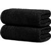 Tens Towels Asciugamani da bagno, 100% cotone, 89 x 177,8 cm, più leggeri e super assorbenti, asciugamani da bagno oversize ad asciugatura rapida, asciugamani da bagno Jumbo (confezione da 2) (nero)