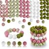 ASTARON 100 pezzi 15mm Perline in silicone per la creazione di portachiavi, perline rotonde rosa verdi bianche per bracciali artigianato penne con perline forniture per la creazione di gioielli