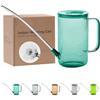 Tennedriv Green Annaffiatoio a becco lungo per interni, piccoli annaffiatoio per piante da appartamento, fiori, piante grasse, 958,2 g (verde)