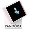 PANDORA Pendente a forma di elefante Moments in argento Sterling con zirconia cubica trasparente e vetro di Murano sfumato blu e viola