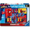 Ravensburger - Puzzle 6 Anni, Giant Floor Puzzle 125 Pezzi, Spiderman - Puzzle Bambini 6 Anni, Collezione Marvel, Giochi Educativi e Divertenti, Idee Regalo