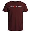 JACK & JONES Crew Neck Maglietta da Uomo, con Scollo Rotondo, Rosa (Fuchsia Rose), L