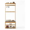 Relaxdays Appendiabiti con Panca, 2 Ripiani Scarpe, 10 Ganci, bambù, 175x70x33 cm
