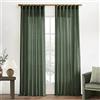 XTMYI Set di 2 tende in lino trasparente verde oliva, lunghezza 260 cm, con gancio e linguetta posteriore plissettata, in misto cotone e poliestere, per soggiorno e camera da letto, 127 x 259 cm di