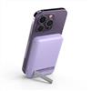 Belkin Batteria esterna wireless magnetica da 5000 mAh, caricabatteria portatile con MagSafe, ricarica passante, uscita da 7,5 W, ingresso da 10 W, supporto estraibile, iPhone 17/16/15/14/13, Viola