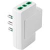 Fanton Adattatore Triplo Piatto 10A Spina Italiana con 3 Prese Bipasso 16A e Riarmo Manuale, Bianco, solo 1 pezzo