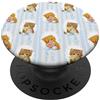 Coquette Aesthetic Designs Coquette Cats su strisce e fiocchi ad acquerello azzurri PopSockets PopGrip Adesivo