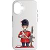 Dogs & Coffee Designs Custodia per iPhone 16 Divertente Fox-Terrier Cane Londra KING'S GUARD Bandiera Inghilterra