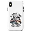 Persian Cat Mom Reading Custodia per iPhone X/XS Cozy Book Lover Persiano Mamma Soft Pages Quiet Nights