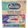 Dr. Beckmann Polvere, super bianco, rimuove il velo grigio | aiuta a prevenire l'ingiallimento | la biancheria diventa bianco brillante | 2 x 40 g