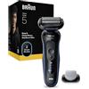 Braun Serie 5 Rasoio Elettrico Barba, Wet&Dry, Regolabarba Uomo, Rasoio Barba, 50 Min di Utilizzo, Accessorio Rifinitore Corpo, Senza Fili, 100% Impermeabile, Regolabarba Braun, 52-B1600s, Blu