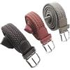 Matec Patent Trades UG Terra Color - Set di cinture elastiche intrecciate, 3 pezzi in 1 nero, 1 bordeaux e 1 grigio. Lunghezza totale 90 cm e larghezza 2,5 cm.