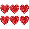 M METERXITY 6 PCS Toppa A Cuore con Strass Ferro da Stiro 2.5 Cm Rosso Applique Adesive Toppe A Cuore con Strass per DIY Riparazione Abbigliamento Scarpe Borsa Cappello