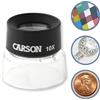 Carson LumiLoupe 10x Lente d'Ingrandimento da Tavolo con Doppio Obiettivo Pre-Focalizzato, Ideale per Monete, Francobolli e Fotografie, Lente da 25mm Base Acrilica Trasparente (LL-10)