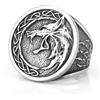 FREELANCE JW ANELLO A SIGILLO VIKING WOLF IN ACCIAIO INOSSIDABILE (10) - ARGENTO/ACCIAIO