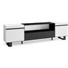 Skraut Home | Mobile TV Soggiorno | Ampio spazio a disposizione | 200x57x35cm | Per TV fino a 80 | Design industriale | Stile moderno | Bianco e nero