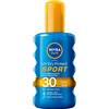 NIVEA Sun UV Dry Protect Sport Spray solare SPF 30 (200 ml), protezione solare 100% trasparente appositamente per atleti, protezione solare resistente al sudore e extra impermeabile