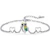 KINGWHYTE Bracciale a forma di gufo/elefante, in argento Sterling 925, ideale come regalo per donne e ragazze