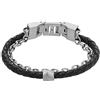 Fossil Bracciale da uomo, Bracciale in pelle impilato, L: 219 mm, L: 12,5 mm, Argento (Silver)