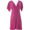 WYETH Donna Scollo A V Cravatta Schiena Manica Corta a-Line Abito Xs Magenta