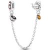 LNQOBU Catena di Sicurezza in Argento 925 per Charms Bracciali Ciondoli Perline,Ciondolo a forma di cuore in silicone con Chiusura a Clip, Compatibile con i Braccialetti Pandora