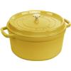 STAUB Casseruola in ghisa smaltata con coperchio, tutti i fuochi, tra cui induzione, 4 persone, rotonda, 24 cm, 3,70 l, 4,7 kg, limone
