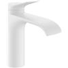 hansgrohe Vivenis 75023700 - Rubinetto da bagno con tappo di scarico, a risparmio energetico (CoolStart), con erogatore, altezza 110 mm, miscelatore per lavabo a risparmio idrico (EcoSmart), bianco