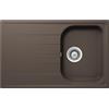 SCHOCK | Lavello Cucina Lithos D100S 1 Vasca Small con Gocciolatoio, Vasca Reversibile, Materiale Cristalite®, Mocha, 790x500mm