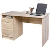BAKAJI Scrivania con Cassettiera 3 Cassetti Tavolo Porta Pc Computer Legno Quercia