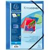EXACOMPTA Cartella 3 lembi con elastico angolare Kreacover - A4 - dorso 1,5 cm - PP - blu trasparente - Exacompta (unità vendita 1 pz.)