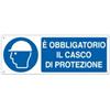 CARTELLI SEGNALATORI Cartello segnalatore - 35x12,5 cm - E' OBBLIGATORIO IL CASCO DI PROTEZIONE - alluminio - Cartelli Segnalatori (unità vendita 1 pz.)