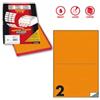 MARKIN Etichette adesive C-509 - in carta - permanenti - 210 x 148,5 mm - 2 et-fg - 100 fogli - arancio fluo - Markin (unità vendita 1 pz.)