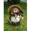 Fuku Happy Tanuki Giapponese Procione Cane Shigaraki Yaki Ceramica Bambola H42cm