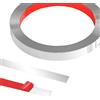 Yunlaishaocer Modanature decorative autoadesive in acciaio inox, listelli da soffitto, buccia e bastone in acciaio inox argento, per cornici a specchio, camino, forno a microonde (argentea 5M*1CM)